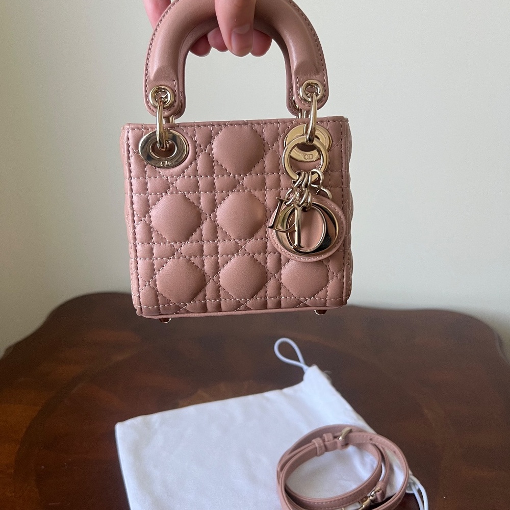 *SOLD* Lady Dior Micro Cannage Quilt Lambskin Bag